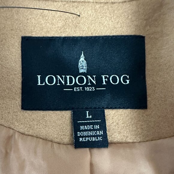 London Fog Womens Camel Double-Breasted Wool Blend Peacoat Size Large - Picture 4 of 7